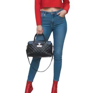 Marc Jacobs Rudi Baroque Quilted Leather Satchel Bag Black NWT MSRP $1395